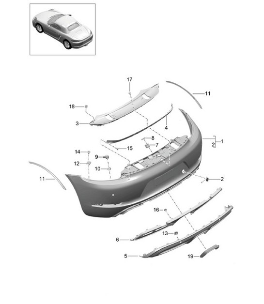 Diagram 802-020 Porsche Macan (95B) MK1 (2014-2018) Karosserie