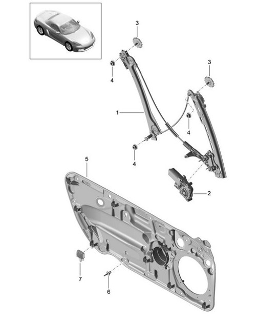 Diagram 804-030 Porsche Macan (95B) MK1 (2014-2018) Carrosserie