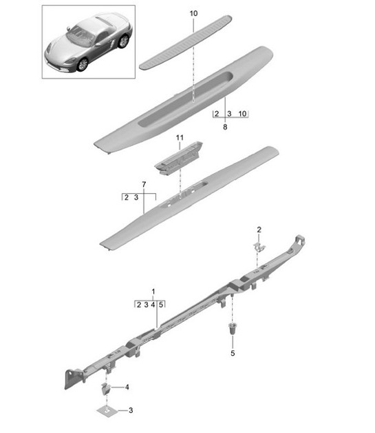 Diagram 807-015 Porsche Cayman S / GTS 3.4L 981 2013-16 Body