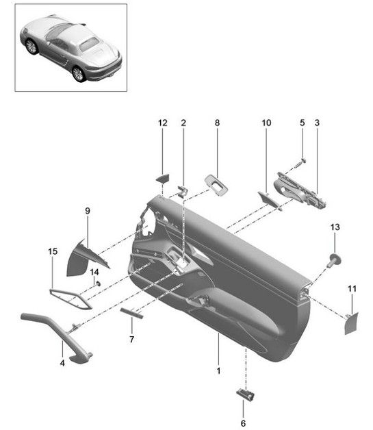 Diagram 808-020 Porsche 991 (911) MK1 2012-2016 Carrosserie
