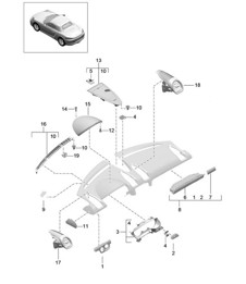 Accessoires / Habillage tableau de bord / Partie supérieure 718 (982) Boxster 2017>>