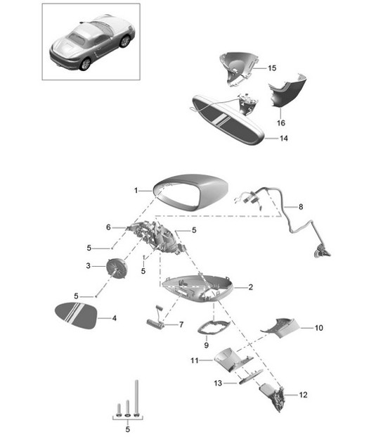 Diagram 809-050 Porsche 356B 1959-63 Carrosserie