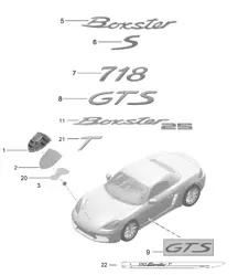 Beschriftungen/Schriftzüge / Zierbeschläge 718 (982) Boxster 2017>>