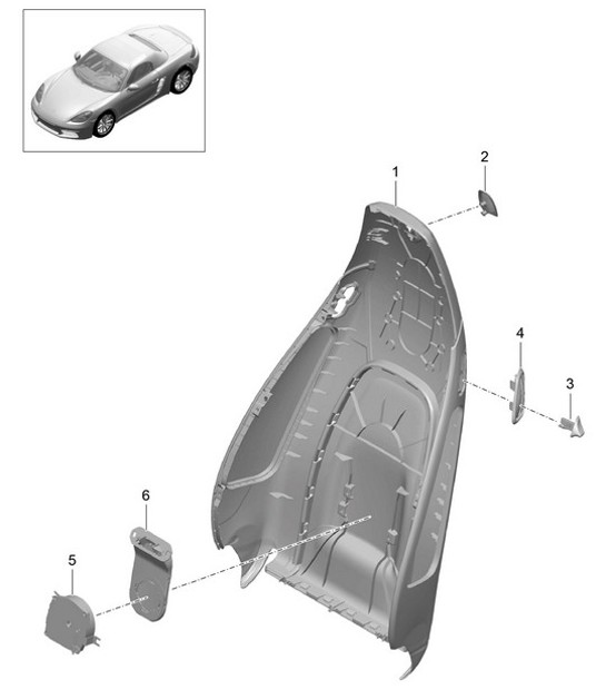 Diagram 817-004 Porsche Cayman S 3.4L 987C 2005-08 Carrosserie
