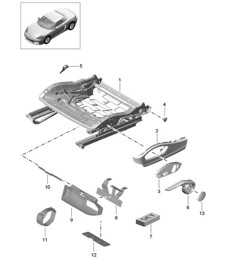 Structure de siège / siège sport / Accessoires / Support / Extincteurs (PR:313, 314, 321, 322) 718 (982) Boxster 2017>>