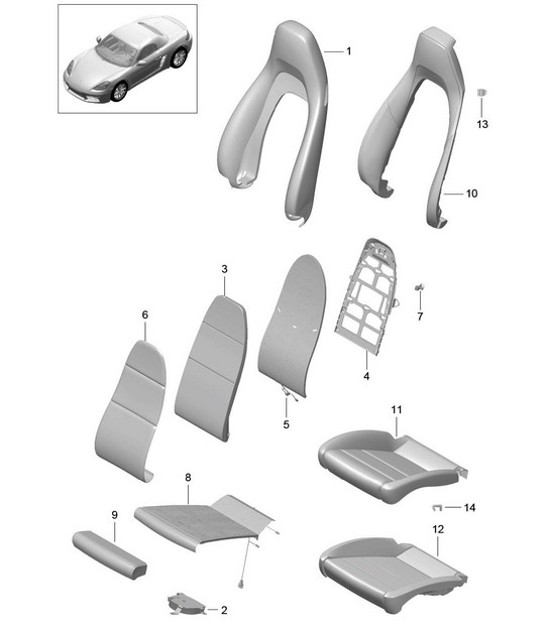 Diagram 817-017 Porsche Boxster 718 (982) 2017>> Body