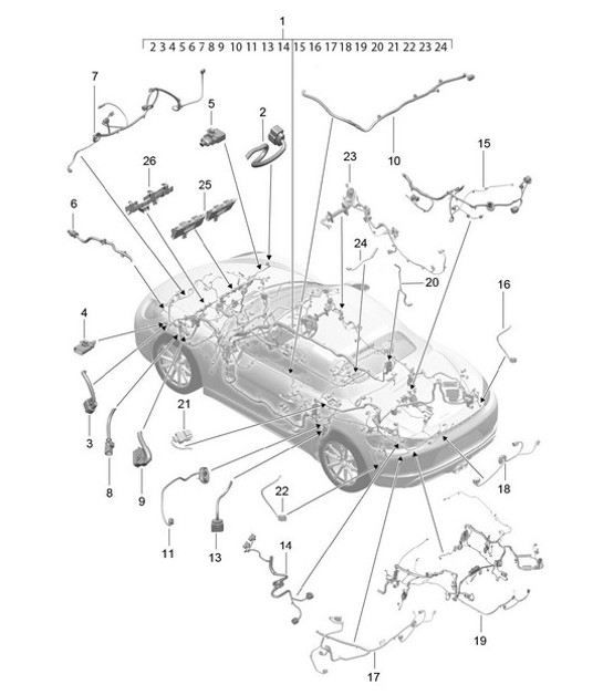 Diagram 902-010 Porsche Macan (95B) MK1 (2014-2018) Electrical equipment