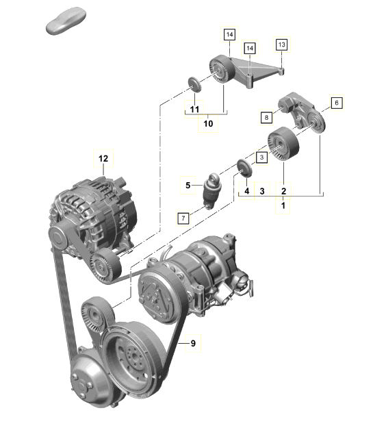 Diagram 101-011 Porsche 997 MK1 Carrera 2S 3.8L 2005-08 Motor