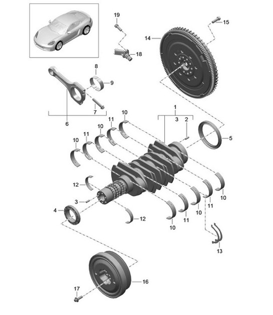 Diagram 102-000 Porsche 356 (1950-1965) Motor