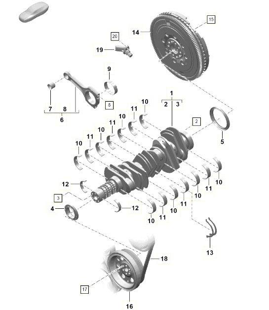Diagram 102-001 Porsche Boxster 718 (982) 2017>> Motor