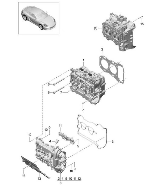 Diagram 103-000 Porsche Macan (95B) MK1 (2014-2018) Moteur