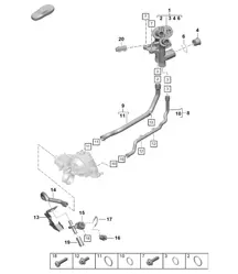 Coolant cooling system / Distribution for coolant / Engine 718C (982C) Cayman GTS 4.0L 2017>>