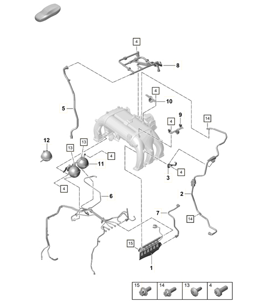 Diagram 107-016 Porsche Cayman 718C (982C) 2017>> Engine