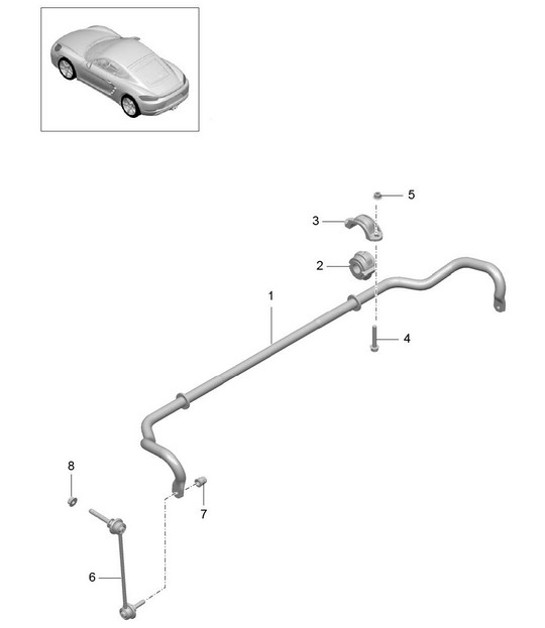Diagram 402-030 Porsche Cayman 718C (982C) 2017>> Essieu avant, Direction 