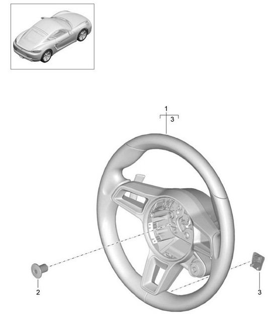 Diagram 403-050 Porsche Macan (95B) MK1 (2014-2018) Eje delantero, dirección 