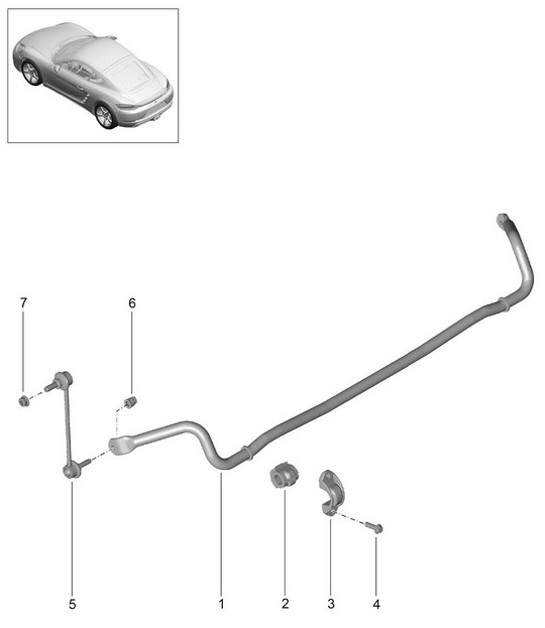 Diagram 502-030 Porsche Cayman 987C / 981C (2005-2016) Asse posteriore