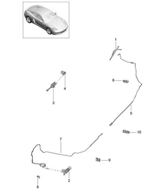 Diagram 703-000 Porsche 911 & 912 (1965-1989) Système de levier manuel, groupe de pédales 