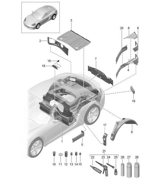 Diagram 801-035 Porsche 911 1978-1983 3.0L / SC Carrosserie
