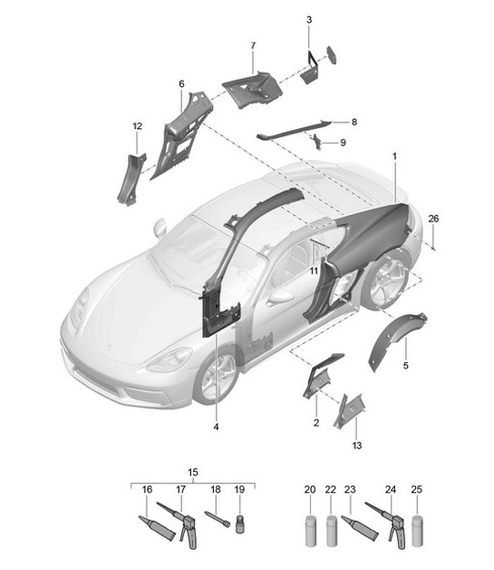 Diagram 801-050 Porsche 911 1978-1983 3.0L / SC Carrosserie