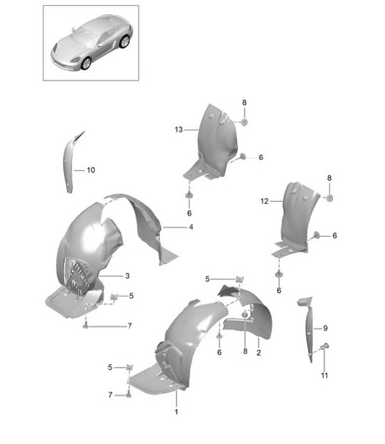 Diagram 801-080 Porsche 997 MK1 GT3 / GT3 RS 2007-09 Body