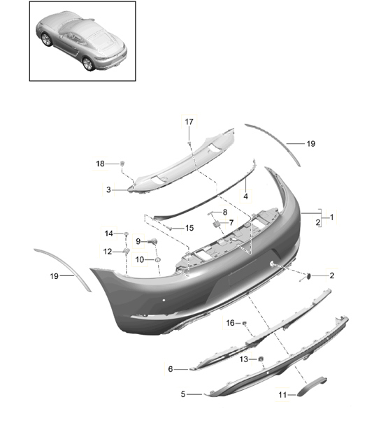 Diagram 802-021 Porsche 991.1 Carrera C2 3.4L (350 Bhp) 2012-16 Karosserie