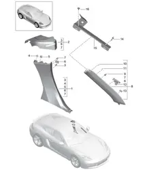 Side panel trim / B-pillar 718C (982C) Cayman 2017>>