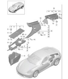 Rivestimenti / Vano motore - LATERALI, POSTERIORI - 718C (982C) Cayman 2017>>