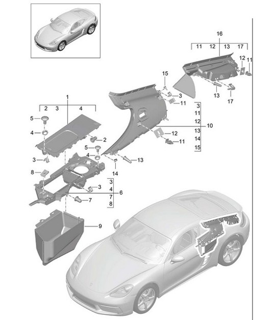 Diagram 807-030 Porsche 356C 1963-65  车身