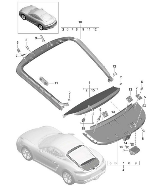 Diagram 807-035 Porsche 991 (911) MK1 2012-2016 Karosserie