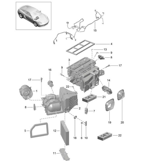 Diagram 813-010 Porsche 356B 1959-63 Carrozzeria