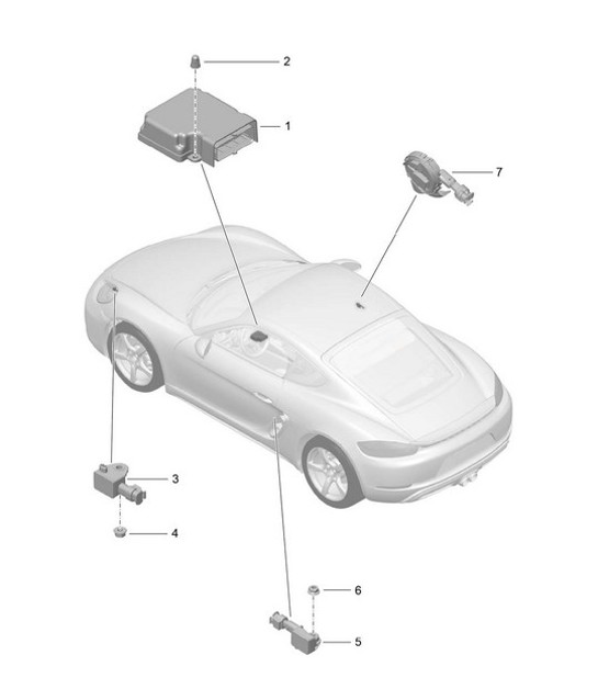 Diagram 901-005 Porsche Cayman S / GTS 3.4L 981 2013-16 Electrical equipment