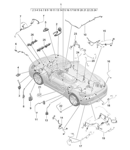 Diagram 902-010 Porsche Cayman 718C (982C) 2017>> Electrical equipment