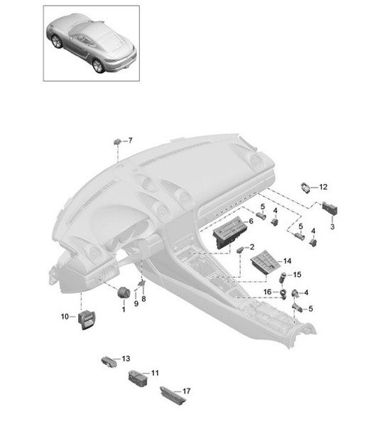 Diagram 903-005 Porsche 997 MK1 GT3 / GT3 RS 2007-09 Electrical equipment