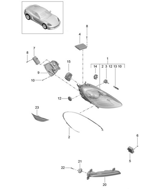 Diagram 905-003 Porsche 992.1 GT3 4.0L / 992 S/T 4.0L 2021-24 