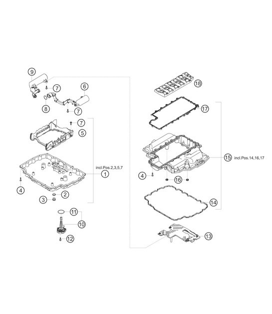 Diagram 1.1-10 Porsche 356B 1959-63 Motore