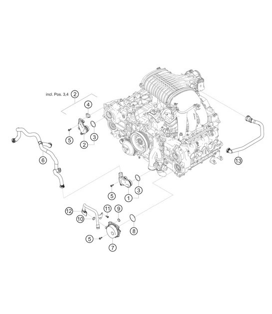 Diagram 1.1-19 Porsche Cayman 718C (982C) 2017>> Motor