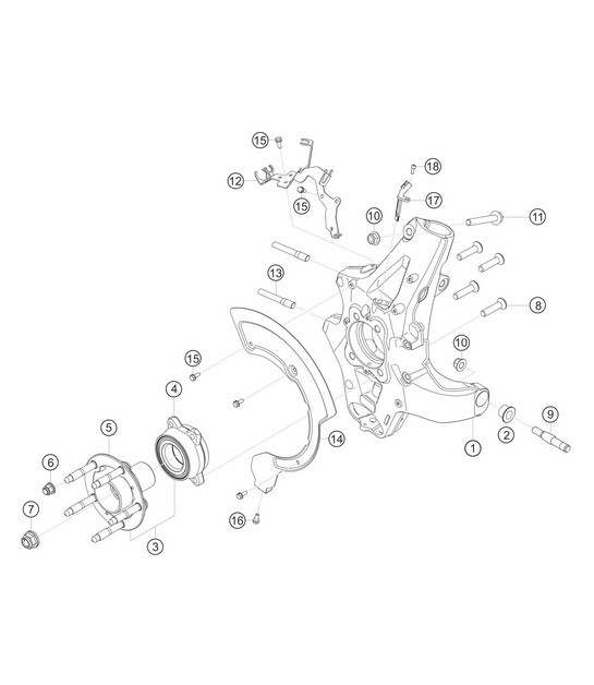 Diagram 5.5-03 Porsche 997 (911) MK1 2005-2008 Essieu arrière