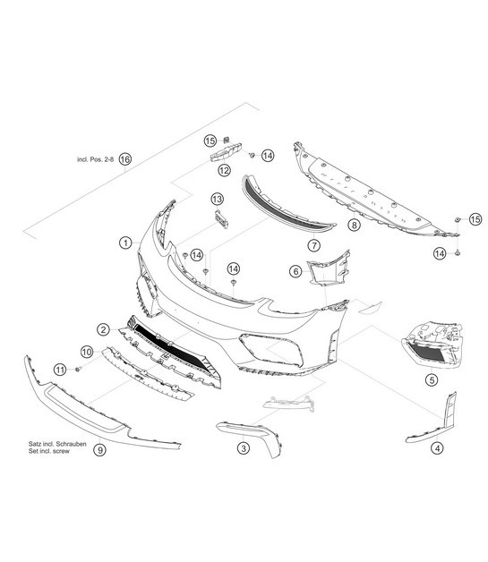 Diagram 8.8-13 Porsche 997 MK1 GT3 / GT3 RS 2007-09 Body