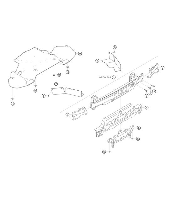 Diagram 8.8-17 Porsche Macan (95B) MK1 (2014-2018) Karosserie