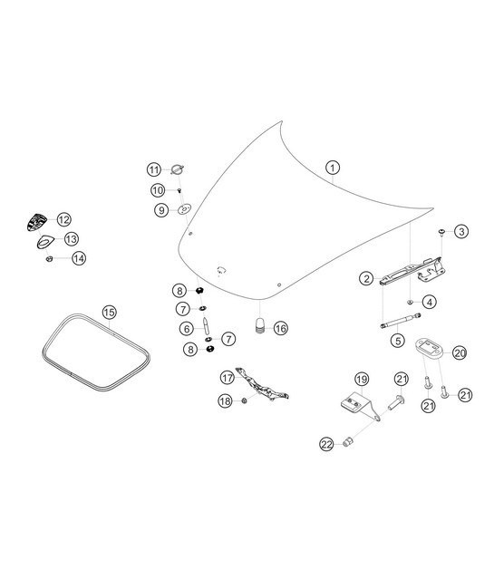 Diagram 8.8-18 Porsche 997 MK1 GT3 / GT3 RS 2007-09 Body