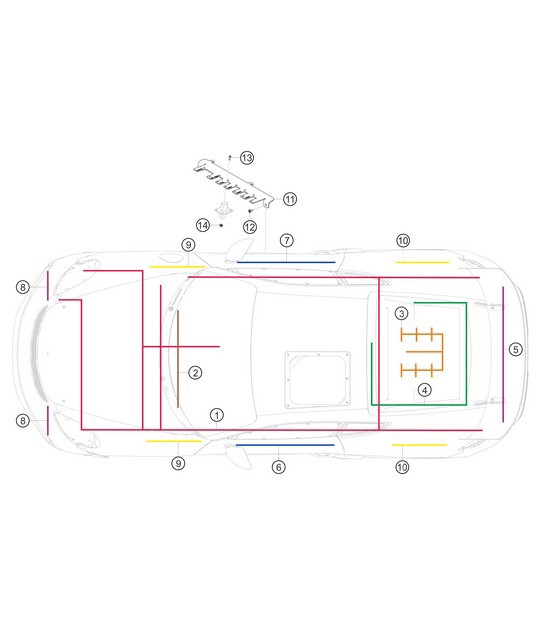 Diagram 9.9-18 Porsche 997 MK1 GT3 / GT3 RS 2007-09 Electrical equipment