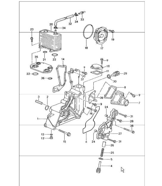 Diagram 104-00 Porsche Boxster 986/987/981 (1997-2016) Moteur