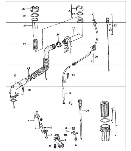 Diagram 104-05 Porsche 991 Carrera 4S 3.0L (420 Bhp) Engine
