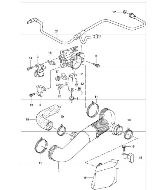 Diagram 107-00 Porsche Boxster 986/987/981 (1997-2016) Engine