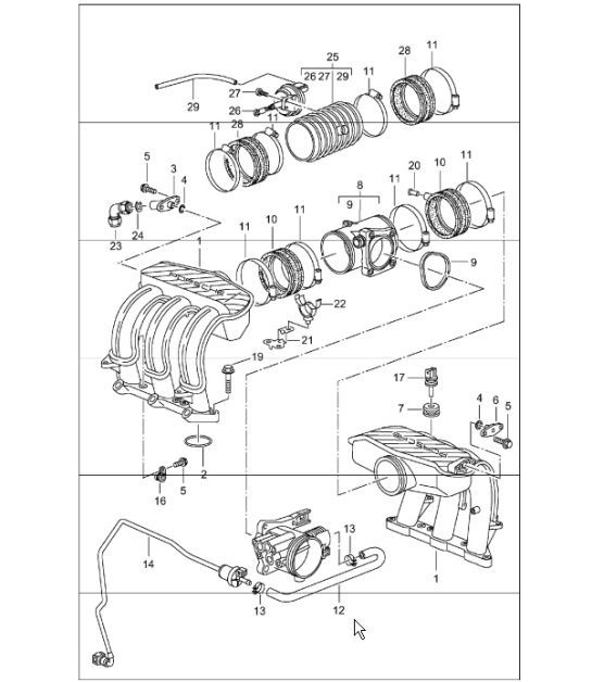 Diagram 107-10 Porsche Macan (95B) MK1 (2014-2018) 引擎