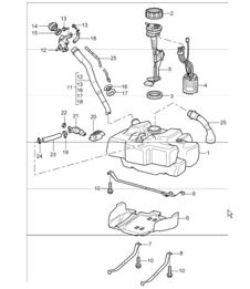 fuel tank 986 Boxster 1997-04