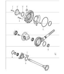 tiptronic differential, differential housing for 986 Boxster A86.00 1997-99, 986 Boxster A86.05 2000-04 and 986 Boxster S A86.20 2000-04