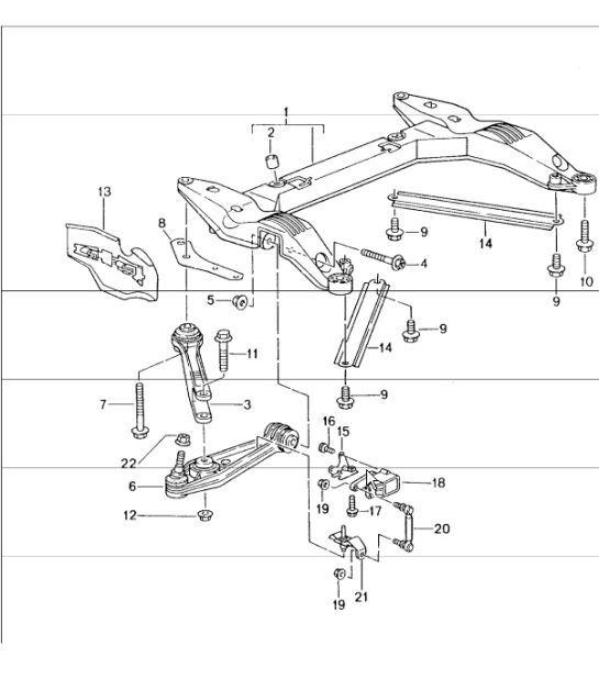 Diagram 401-00 Porsche Macan (95B) MK1 (2014-2018) Vorderachse, Lenkung 