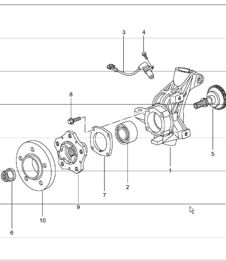 wheel carrier, wheel hub 986 Boxster 1997-04