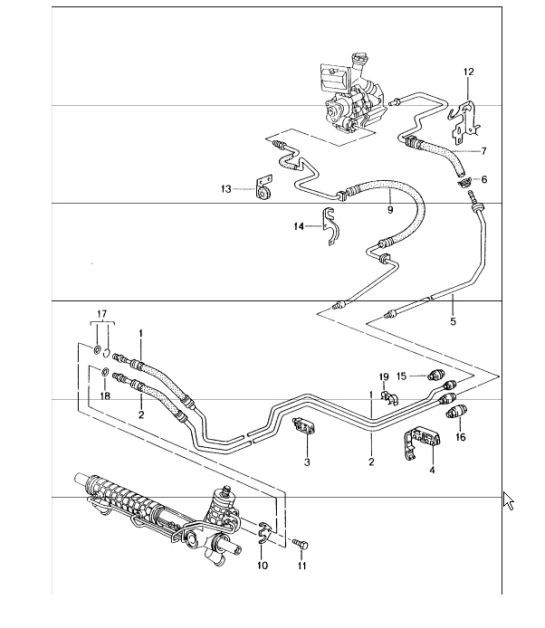 Diagram 403-01 Porsche Macan (95B) MK1 (2014-2018) Assale anteriore, sterzo 